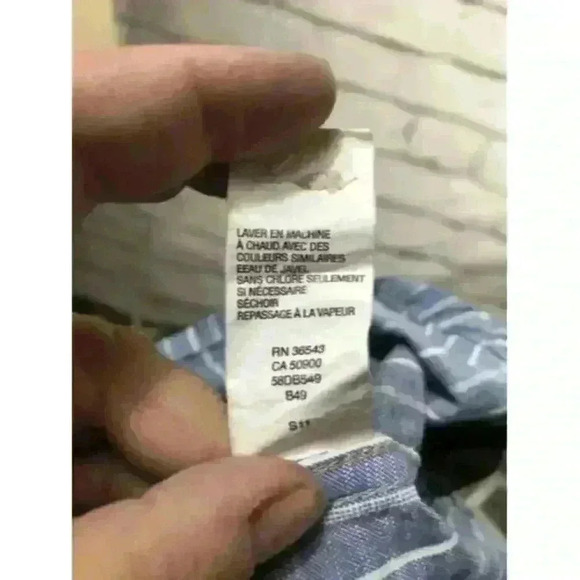 Timberland Men's Blue/White Striped Button Down Long Sleeve Shirt Size XL - Picture 9 of 10